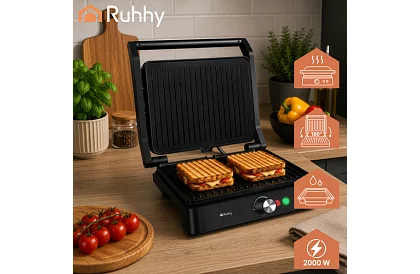 Grill elektryczny kontaktowy 2000 W – grill wysuwany z regulacją temperatury