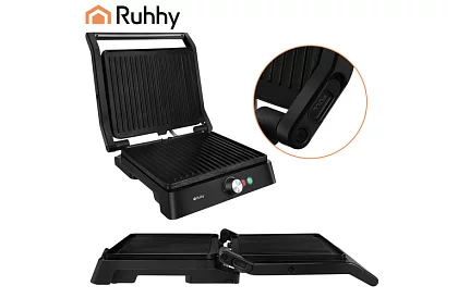 Grill elektryczny kontaktowy 2000 W – grill wysuwany z regulacją temperatury