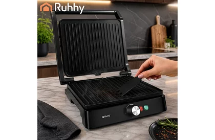 Grill elektryczny kontaktowy 2000 W – grill wysuwany z regulacją temperatury