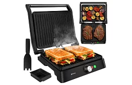 Grill elektryczny kontaktowy 2000 W – grill wysuwany z regulacją temperatury