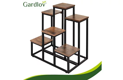 Elegancki metalowy stojak na kwiaty 67 × 34,5 × 51 cm – 6 poziomów