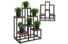 Elegancki metalowy stojak na kwiaty 67 × 34,5 × 51 cm – 6 poziomów