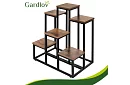 Elegancki metalowy stojak na kwiaty 67 × 34,5 × 51 cm – 6 poziomów
