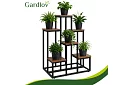 Elegancki metalowy stojak na kwiaty 67 × 34,5 × 51 cm – 6 poziomów