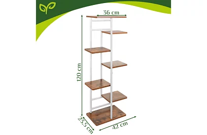 Elegancki metalowy stojak na kwiaty 120 × 42 × 23,5 cm – 7 poziomów