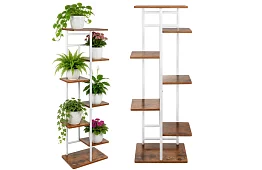 Elegancki metalowy stojak na kwiaty 120 × 42 × 23,5 cm – 7 poziomów