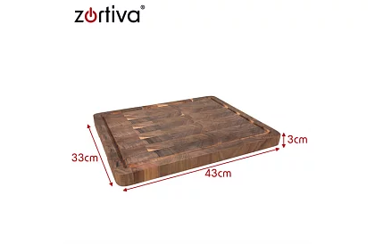 Drewniana deska kuchenne 43 × 33 cm – masywna deska z drewna akacjowego