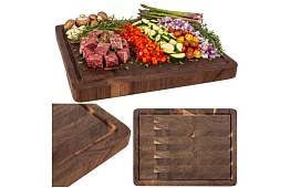 Drewniana deska kuchenne 43 × 33 cm – masywna deska z drewna akacjowego