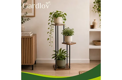 Stolik kwiatowy 3-piętrowy 78 cm – stojak na kwiaty