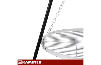 Grill ogrodowy z trójnogą i wiszącym rusztem 58 cm – kominkowe ognisko