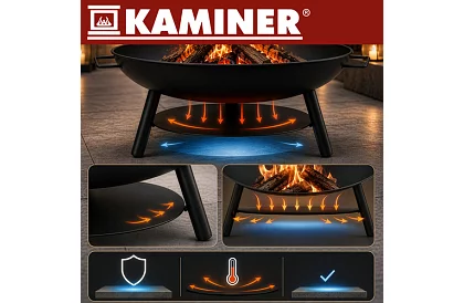 Grill ogrodowy z trójnogą i wiszącym rusztem 58 cm – kominkowe ognisko