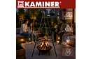 Grill ogrodowy z trójnogą i wiszącym rusztem 58 cm – kominkowe ognisko