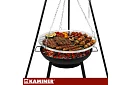 Grill ogrodowy z trójnogą i wiszącym rusztem 58 cm – kominkowe ognisko