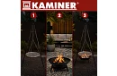 Grill ogrodowy z trójnogą i wiszącym rusztem 58 cm – kominkowe ognisko