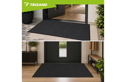 Matowa mata wejściowa 80 × 120 cm z antypoślizgowym spodem – szara