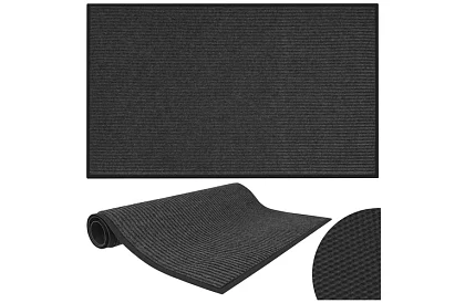 Matowa mata wejściowa 80 × 120 cm z antypoślizgowym spodem – szara