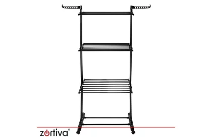 Duży składany suszarka na pranie na kółkach - 3 poziomy, wysuwana, 178 cm