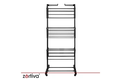 Duży składany suszarka na pranie na kółkach - 3 poziomy, wysuwana, 178 cm