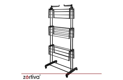 Duży składany suszarka na pranie na kółkach - 3 poziomy, wysuwana, 178 cm