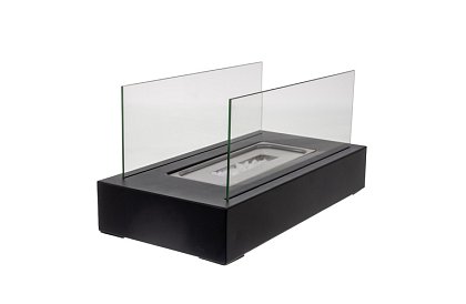 Wolnostojący biokominek 35 × 18 × 17 cm – bez dymu, na bioetanol, z 2 szklanymi ścianami