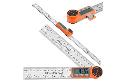 Cyfrowy elektroniczny kątomierz 360°, 200 mm z LCD – precyzyjne pomiary kątów