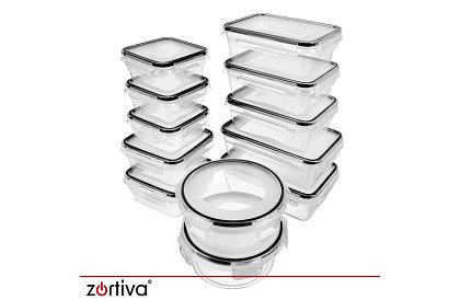Pojemniki na żywność 12 szt., 5 rozmiarów, do mikrofalówki, zmywarki i zamrażarki