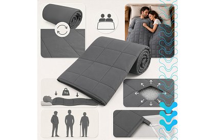Zasłona obciążeniowa antystresowa - Sensory Gray 7 kg, 200 × 150 cm