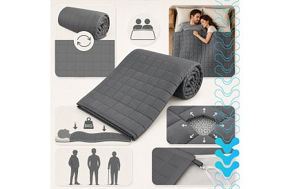 Zasłona obciążeniowa antystresowa - Sensory Gray 8 kg, 200 × 150 cm