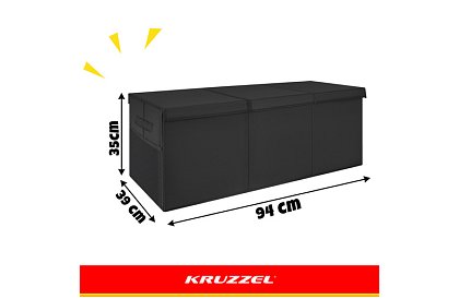 XXL skrzynia na zabawki 132 l z pokrywą, czarny organizer 94 cm