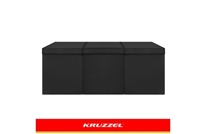 XXL skrzynia na zabawki 132 l z pokrywą, czarny organizer 94 cm
