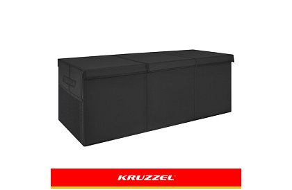 XXL skrzynia na zabawki 132 l z pokrywą, czarny organizer 94 cm