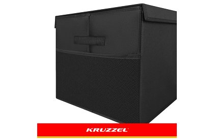 XXL skrzynia na zabawki 132 l z pokrywą, czarny organizer 94 cm