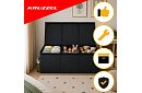 XXL skrzynia na zabawki 132 l z pokrywą, czarny organizer 94 cm