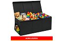 XXL skrzynia na zabawki 132 l z pokrywą, czarny organizer 94 cm