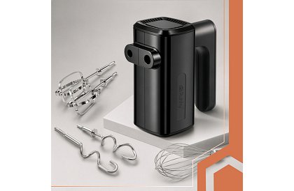 Mikser ręczny 800 W, 5 prędkości, Turbo, haki do zagniatania