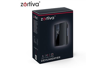 Odwadniacz powietrza Zortiva 90 W, 2 l, higrostat, timer, pilot zdalnego sterowania – czarny
