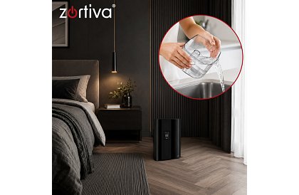 Odwadniacz powietrza Zortiva 90 W, 2 l, higrostat, timer, pilot zdalnego sterowania – czarny