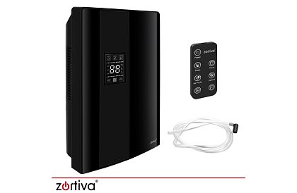 Odwadniacz powietrza Zortiva 90 W, 2 l, higrostat, timer, pilot zdalnego sterowania – czarny