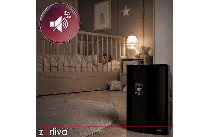 Odwadniacz powietrza Zortiva 90 W, 2 l, higrostat, timer, pilot zdalnego sterowania – czarny