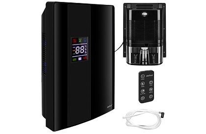 Odwadniacz powietrza Zortiva 90 W, 2 l, higrostat, timer, pilot zdalnego sterowania – czarny