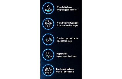 Wkładki żelowe do butów 37–42, amortyzujące, wsparcie łuku, 2 szt.