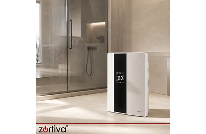Odwadniacz powietrza Zortiva 90 W, 2 l, higrostat, timer, pilot zdalnego sterowania - biały