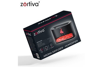 Ultradźwiękowy dyfuzor aromatyczny Zortiva 250 ml z efektem płomienia
