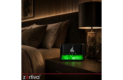 Ultradźwiękowy dyfuzor aromatyczny Zortiva 250 ml z efektem płomienia