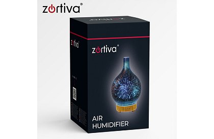 Aromatyczny dyfuzor Zortiva 200 ml, lampa RGB LED, efekt 3D, aromaterapia