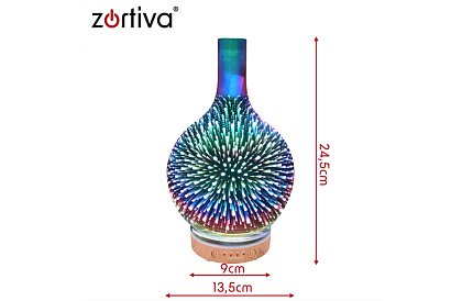 Aromatyczny dyfuzor Zortiva 200 ml, lampa RGB LED, efekt 3D, aromaterapia