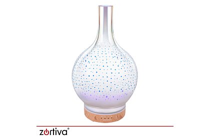 Aromatyczny dyfuzor Zortiva 200 ml, lampa RGB LED, efekt 3D, aromaterapia