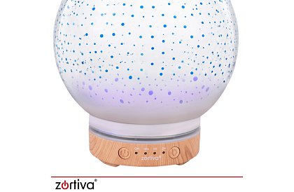 Aromatyczny dyfuzor Zortiva 200 ml, lampa RGB LED, efekt 3D, aromaterapia