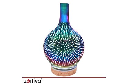 Aromatyczny dyfuzor Zortiva 200 ml, lampa RGB LED, efekt 3D, aromaterapia
