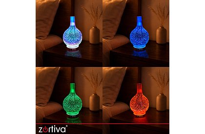 Aromatyczny dyfuzor Zortiva 200 ml, lampa RGB LED, efekt 3D, aromaterapia